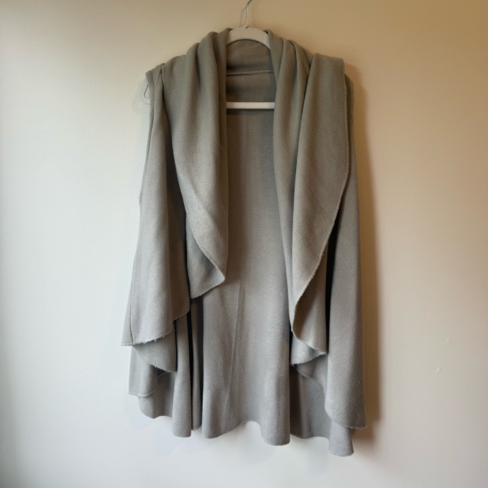Look Beige Women's Cardigan Cascading Vest